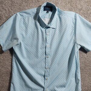Nickle & Iron stretch button front shirt Short sleeve Size L